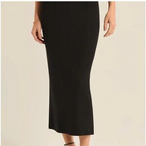 GAP Black Ribbed Maternity Midi Skirt - Small
